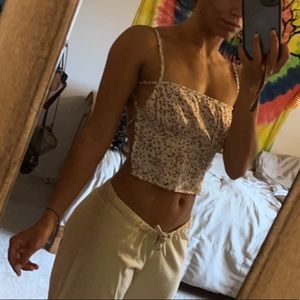 Silky like crop top with open back